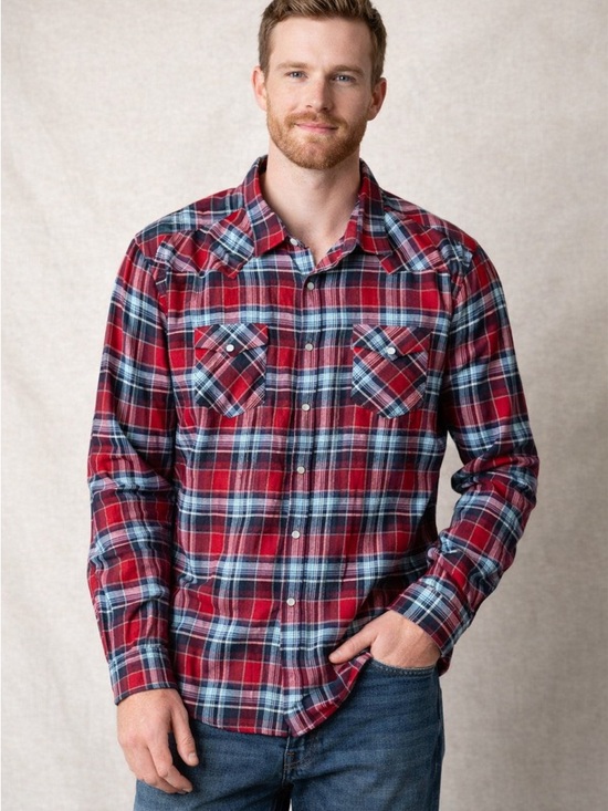 Levi's Other - LEVI’S Men's Red Plaid Button-Up Shirt - Classic Long Sleeve